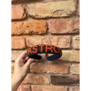 Houston Astros Beaded Puff Headband