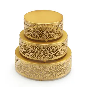 Cake Stand Set 3pcs, Round Metal Iron Cupcakes Dessert for Wedding Birthday Party Decor 8/10/12"(Suitable for 6-8/10"Cake) Bakeware