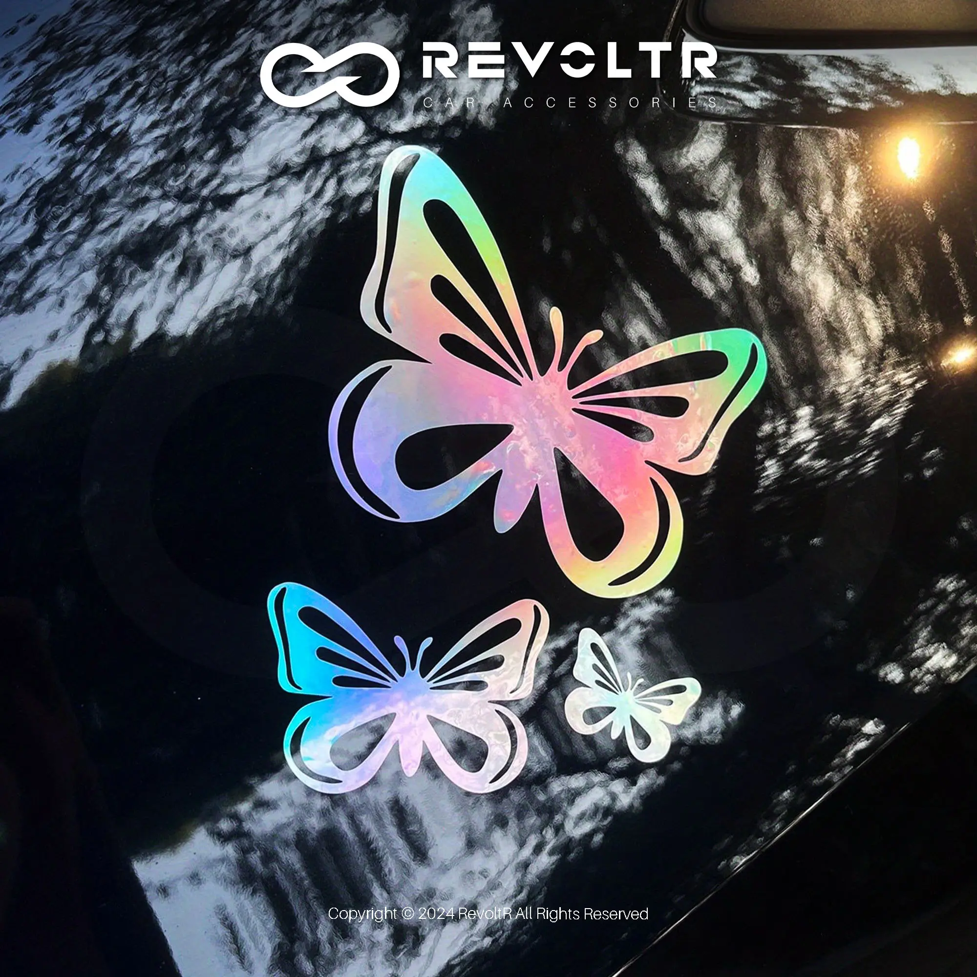 Butterfly Pattern Sticker Cute Multicolor Car Styling Decal Universal Bumper Sticker for Motorcycle Self Adhesive Creative Car Window Waterproof Vinyl Decor Car Exterior Decoration Car Accessories for Tablets Laptops Water Bottles Holiday Gift Idea