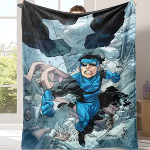 Viral Invincible Flannel Blanket | Mark Grayson in Action Comic Art Blanket, Must-Have for Invincible Series Fans, Cozy Warm Throw Blanket, Ideal Birthday/Christmas Gift for Comic Lovers Warm & Comfortable Blanket for Napping & Lounging