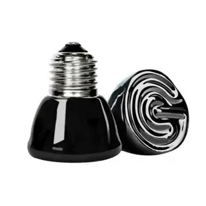 1PC Ceramic Emitter Heat Light No Lighting Effect Mini Black Pet Heating Lamp Bulb 25/50/ 75W brooder Chickens Reptile lamp Home 220-240V