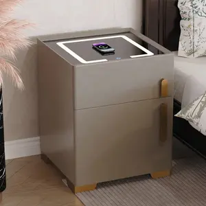 Smart Nightstands with Wireless Charging, USB Port, LED Lights and Speaker