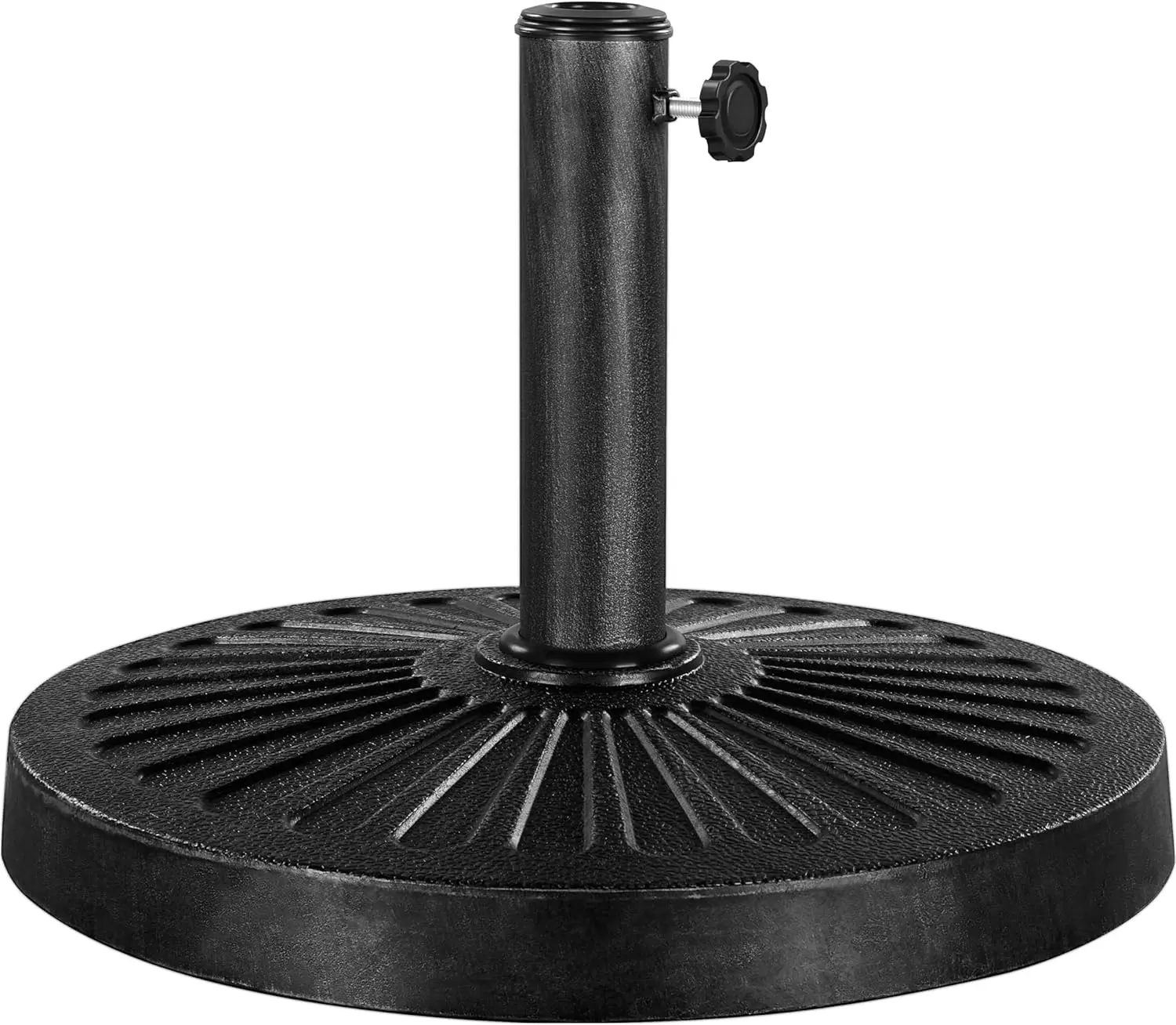 18'' 30lbs Umbrella Base Outdoor Living Round Antiqued Umbrella Stand Heavy Duty Market Patio Umbrella Base for Garden & Yard?Black