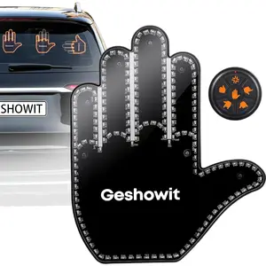 Car Accessories for Men - Car Finger Light with 6 Gestures Remote - Show Your Feelings to Drivers - Ideal Gift Hand Gesture Lights, Truck Accessories, Finger Flicker Car LED Signs for Men and Women