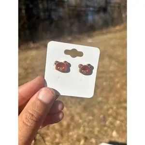 simple kawaii stud earrings. bear, strawberry, or butterfly