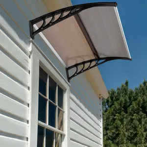 40*38in Patio Awning Outdoor Window Door Canopy Polycarbonate Cover Front Door UV Rain Snow Protection Sun Shelter Hollow Sheet
