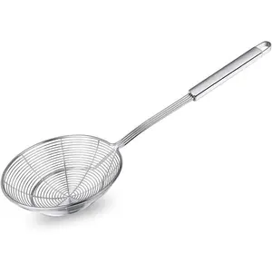 Spider Strainer Skimmer, Stainless Steel Asian Strainer Ladle Frying Spoon with Handle for Kitchen Deep Fryer, Pasta, Spaghetti, Noodle, 5.5 Inch