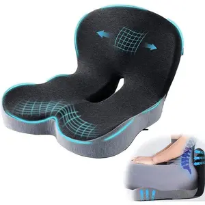 Seat Cushion for Truck Driver, Memory Foam Truck Seat Cushion with Adjustable Strap – Ergonomic Back Support & Sciatica Relief for Long Drives, Semi Truck Accessories