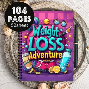 1 A5 aesthetic health spiral weight loss journal, weight reduction plan, daily activity tracker, motivational exercise diary, diet tracking and fitness goal setting, household fitness and health record book