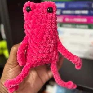 Hand-crocheted pink froggy