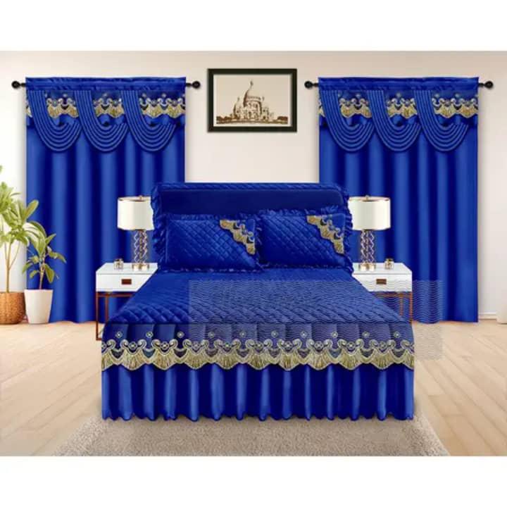 Sunwin Queen Premium Bed Set – Soft Comfortable Mattress & Blanket in Elegant Green with Gold Embroidery