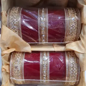 Traditional Beautiful Punjabi Chuda Bangles Set for Newly Married Bride - Elegant Bridal Jewellery with Decorative Design