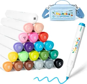 Ohuhu Washable Acrylic Paint Markers: Bullet Tip 1.5-2.5mm Paint Pens for Rock Painting Easter Eggs Wood Glass Ceramic Canvas Washable Markers for Kids School Classroom, ultra washable Supplies Ages 3 and above