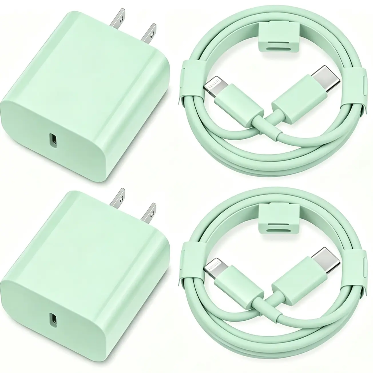 20W Fast Charging,iPhone Fast Charger 2-Pack Type C Fast Charger Block Plug Adapter 6FT USB-C to Lightning Cable Cord for iPhone14/13/13 Pro/12 Pro/12 Pro Max/11/Xs Max/XR/X/SE,iPad,AirPods(Green)