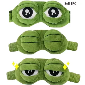 1PC Frog Sleep Mask, Soft Cartoon Eyeshade for Men and Women, Portable Lightweight Blindfold for Travel, Napping, and Winter Home Relaxation SpringStatements，home essential
