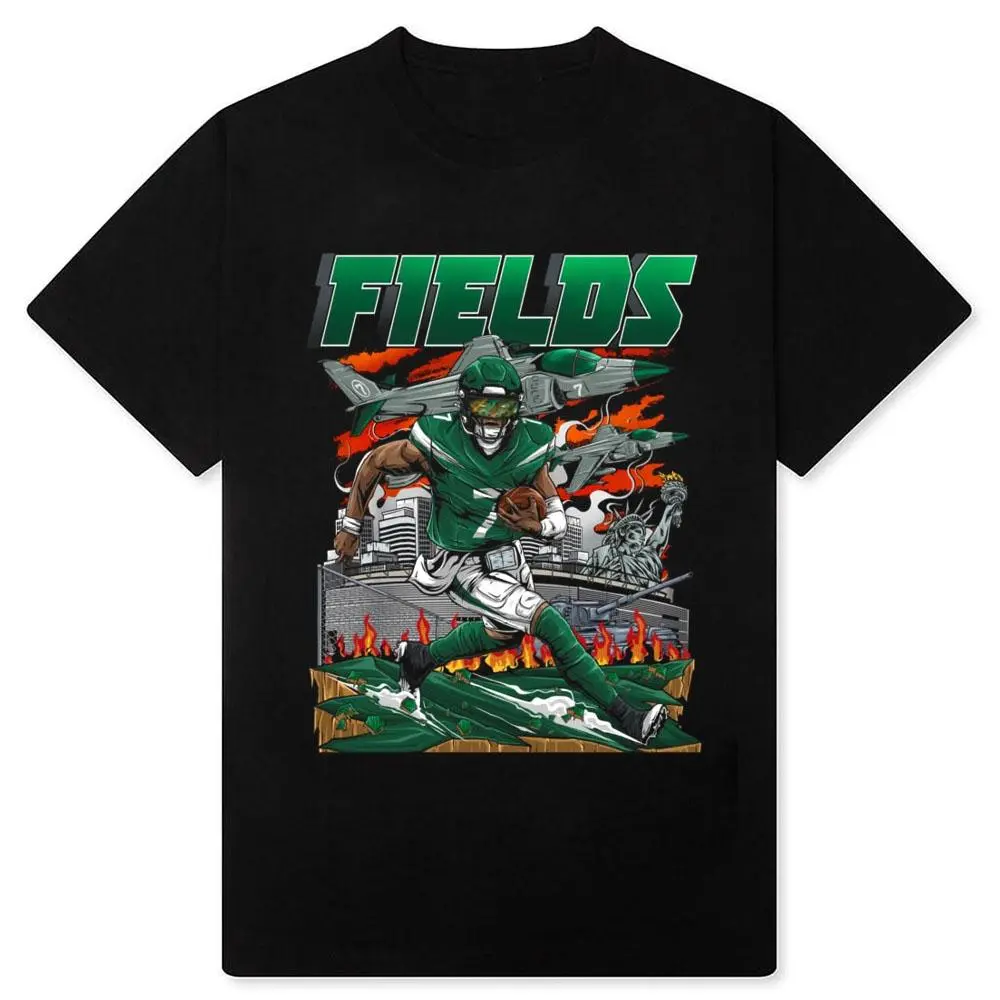 Justin Fields Poster Football T-Shirt Vintage 90s Bootleg Sports Fan Gift Tee