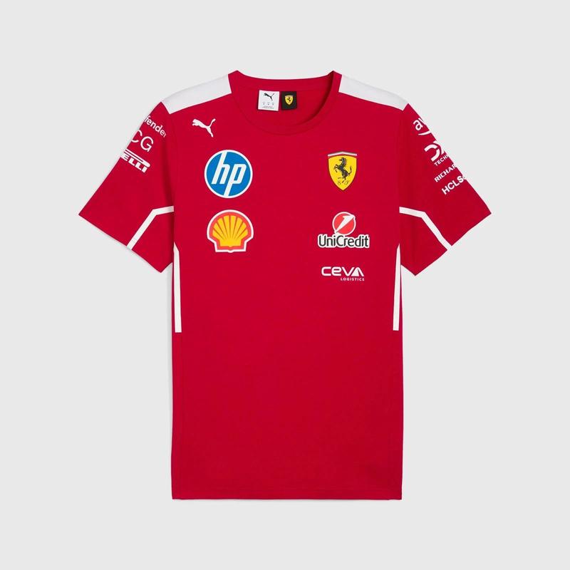 Scuderia Ferrari F1 2025 Women's Team T-Shirt - Dark Cherry