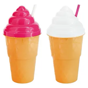 SOLOHERSELF Oversized Ice Cream Cone Cup Drinkware | Lid | Straw | Portable | Reusable | Washable | 48oz of Attitude