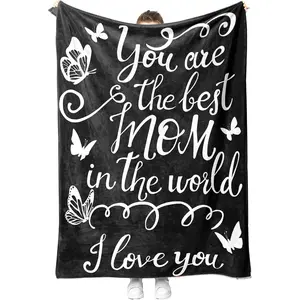Mother's Day Gift,Love You MOM,Gifts for Mom Birthday Unique, Letter Warm Soft Blanket from Daughter Son, Mother Gifts for Mothers Day, Birthday Gifts for mom, Blanket for Mothers Day