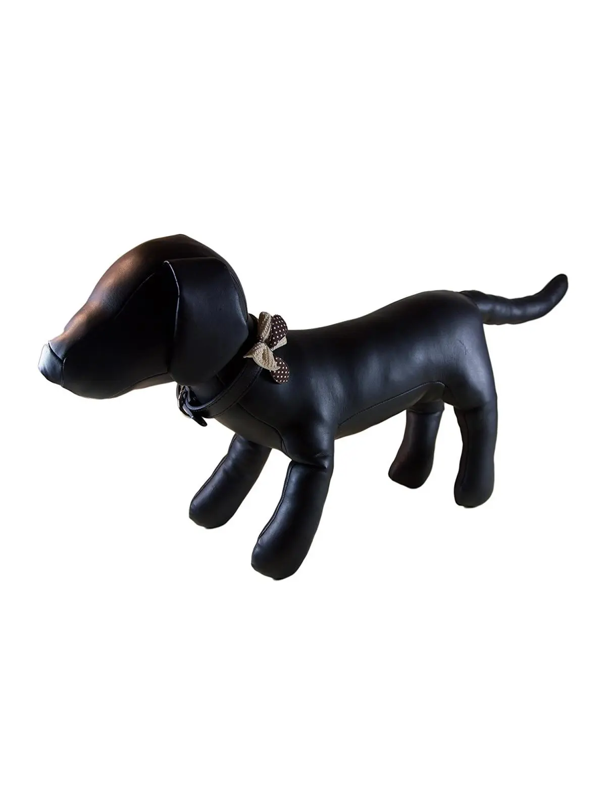Polka Dot Bow Tie Dog Collar with Decoration - Black, Small