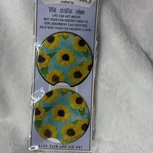 Sunflower car coaster stocking stuffer