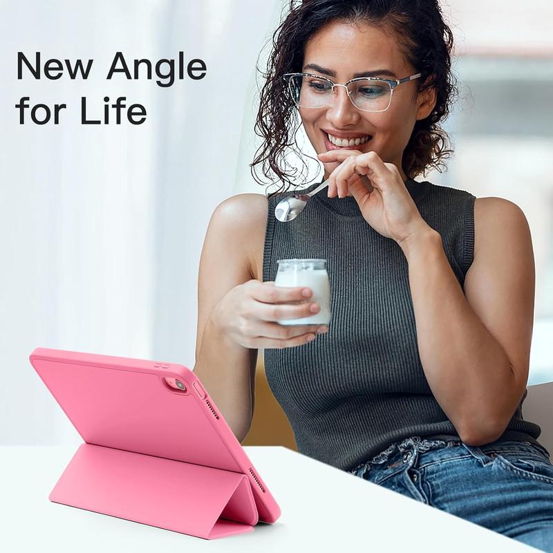 iPad (A16) Case/iPad 10th Generation Case [11-Inch 2025/10.9 Inch 2022] with Pencil Holder, Smart Cover with Soft TPU Back [Support Auto Wake/Sleep] (Watermelon Red) Tablet Cover