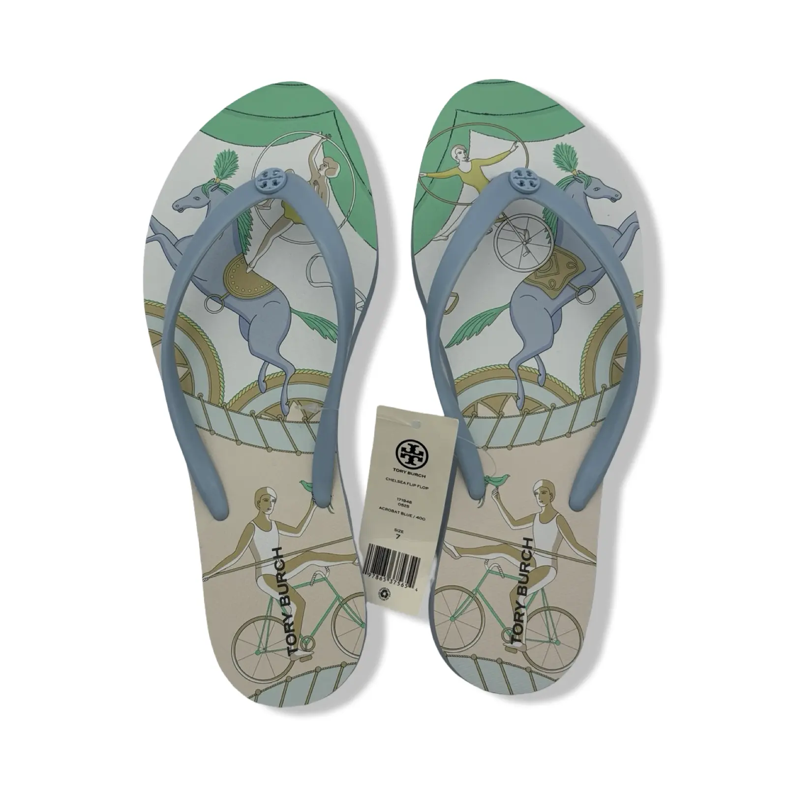 Pre-Owned Tory Burch Women's Chelsea Flip Flop Sandals 171948 (Acrobat Blue, US Footwear Size System, Adult, Women, Numeric, Medium, 7) - B0F63ZDMT4