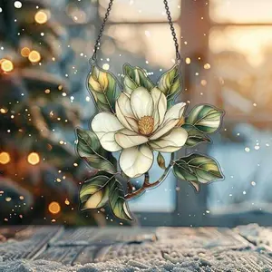Magnolia Acrylic Suncatcher Window Hanging, Magnolia Ornaments, Gift For Flower Lovers, Magnolia Decor, Home Wall Room Hanging Decoration