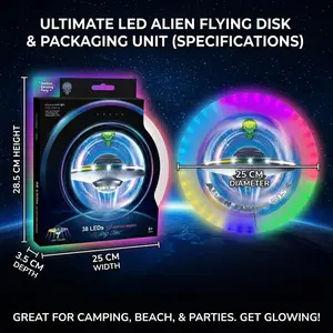 【Nomad Ridge】LED Flying Disc-10 Million Color 60 RGBLEDs,20 Modes,Chargeable, IP65Waterproof,175g,Soft Flying Discs, Adult/Men/Boys/Teens Birthday, Ideal for Outdoor,Lawn, Camping.Games, Gift Free Experess