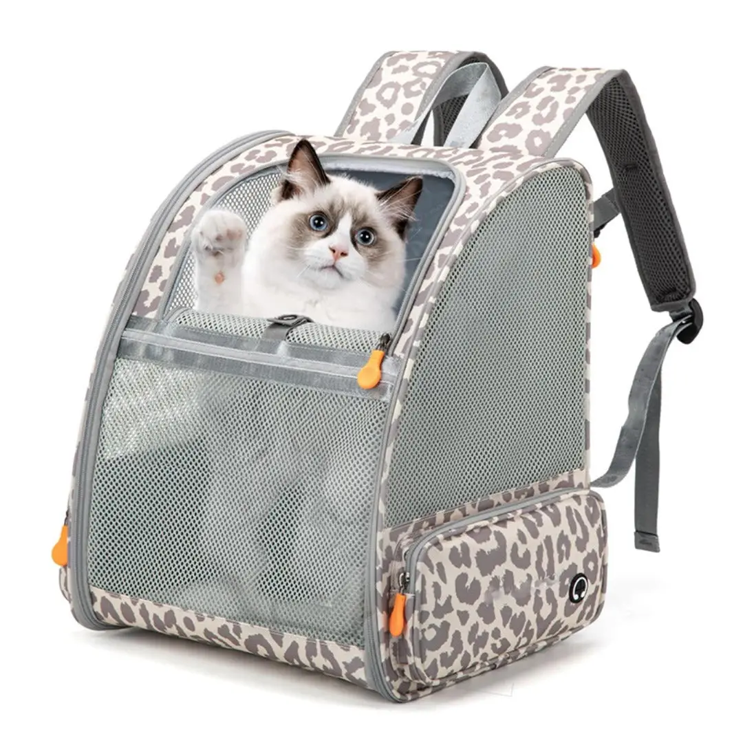 Premium Pet Backpack Carrier - Stylish, Portable with Breathable Mesh Panels, Adjustable Straps, Secure Fit for Hiking & Everyday Adventures (for Cats)