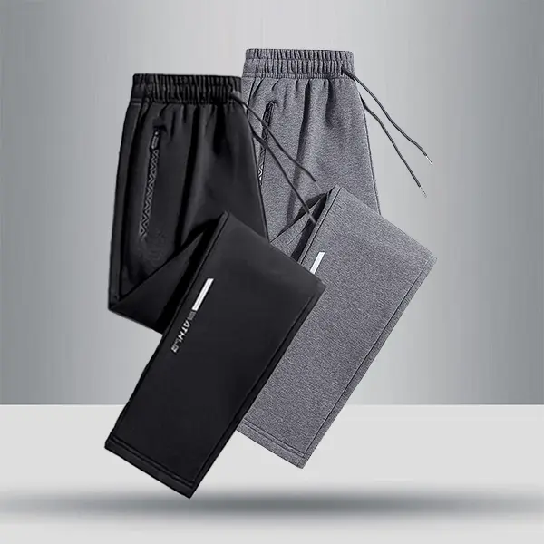 Men's 2-Pack Lightweight Straight Athletic Pants - Sweat-Wicking, Skin-Friendly, Versatile for Spring/Autumn, Suitable for Light Exercise, Everyday Outings