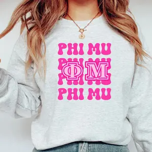 Phi Mu Sorority Sweatshirt, Greek Letters Sorority Sweatshirt, Big Little Gift, Sorority College Sweatshirt, Sorority Reveal, Rush Week