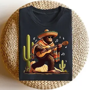 Cinco De Mayo Guitar Player Big Foot Shirt, Funny Fiesta Tee, Sombrero Music Lover Gift, Mexican Party T Shirt, Hispanic Party Outfit A