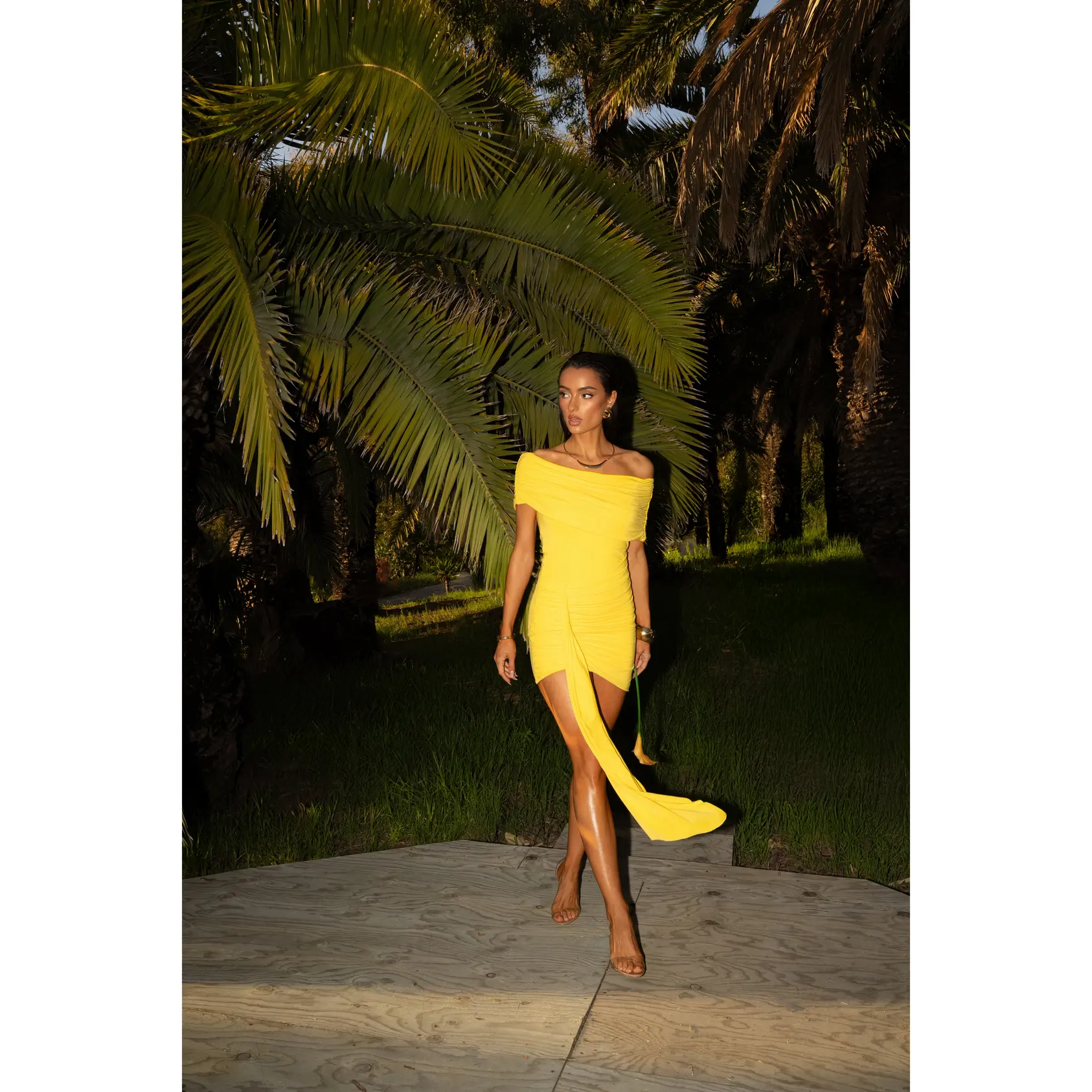 chinese dress ladies Analuisa One Shoulder Maxi Dress Yellow main image 0