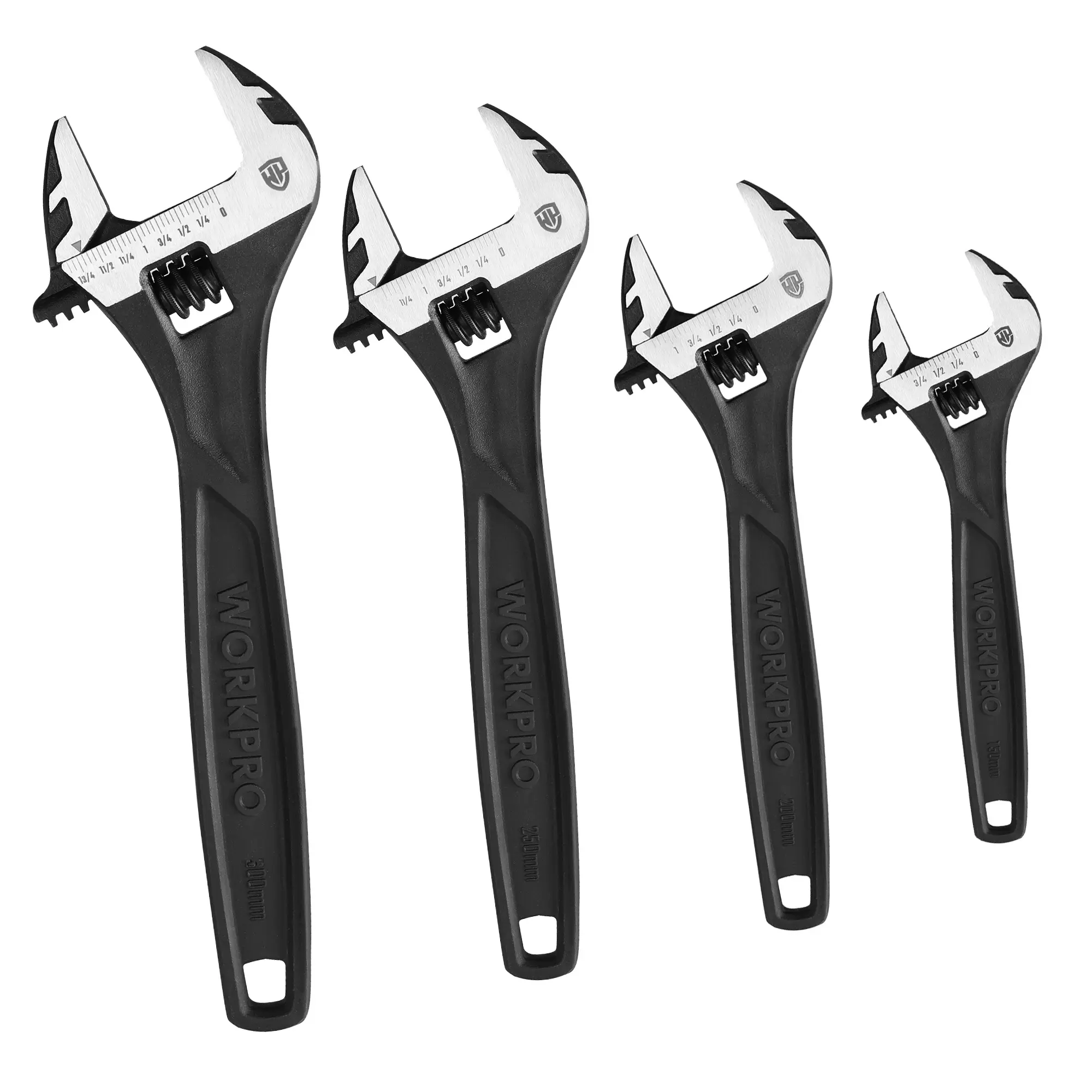 #BacktoSchool WORKPRO Adjustable Wrench, Forged, Heat Treated, Chrome-plated (6-inch, 8-inch, 10-inch, 12-inch)