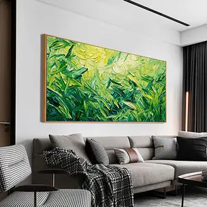 1 PC 2D framed Ocean Waves Teal Green Abstract Painting Canvas Art for Home Decor suitable for Bedroom Living Room Bathroom Office Hotel Wall Art  Modern Minimalist Style Wall Pictures
