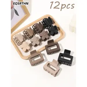 Fashionable hair clip set featuring floral and rectangular clips 180° wide opening full elasticity suitable for all hairstyles daily use for women