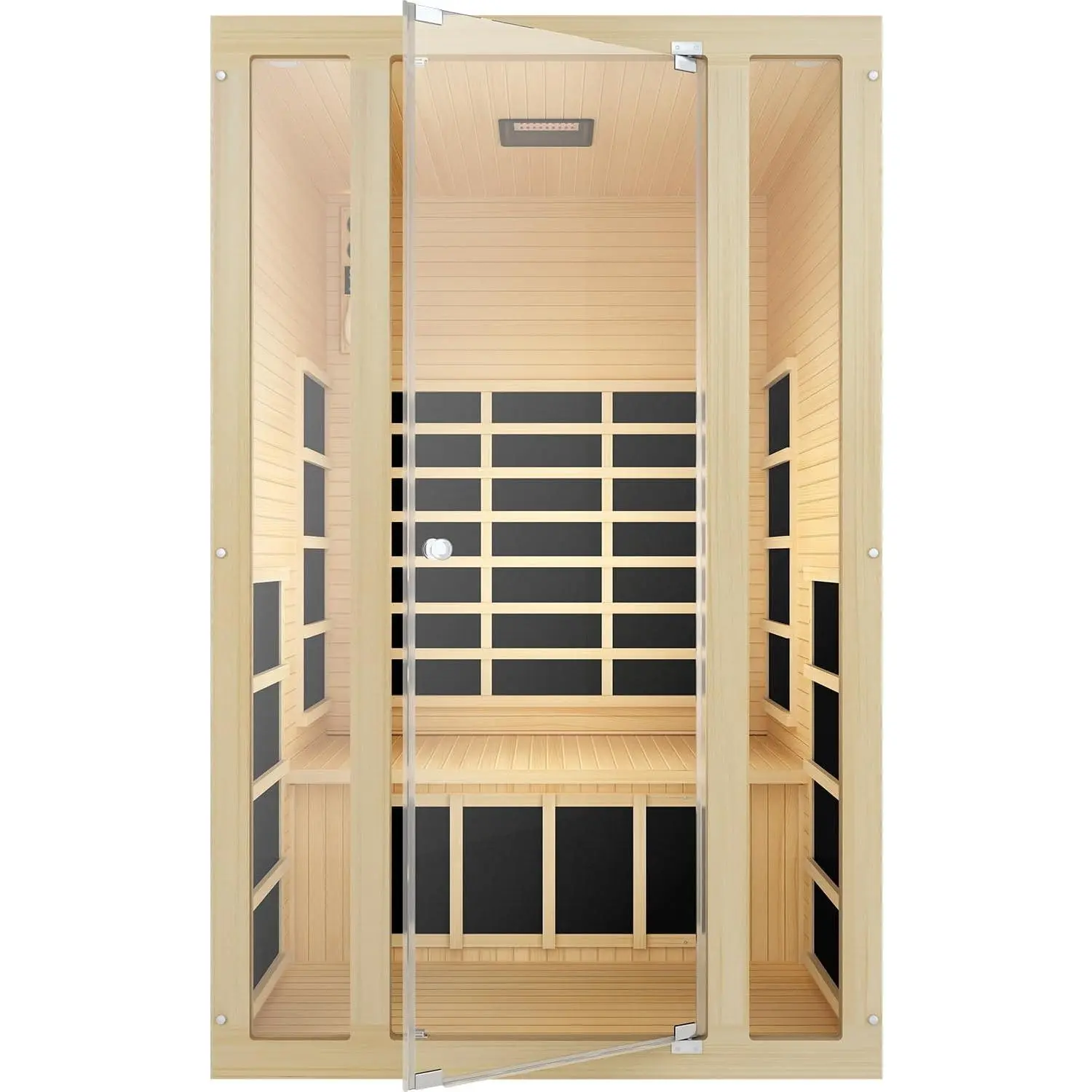JSRZH Lifestyles Joyous 170°F 2-Person Home Infrared Sauna with Color & Red Light Therapy, Low EMF - Indoor Personal Luxury Spa for House and Gym
