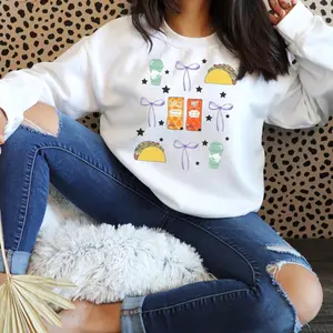 Taco Bell & Bows T-Shirt: Funny Taco Tee - Cute Taco Gift for Women MJ5PR