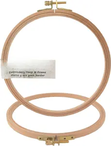 6"  Embroidery Hoop, Round Beechwood Cross Stitch Hoop with Adjustment Brass Screw, Cross Stitch Hoops and Frames, Suitable for Embroidery, Craft Sewing (6 inch)
