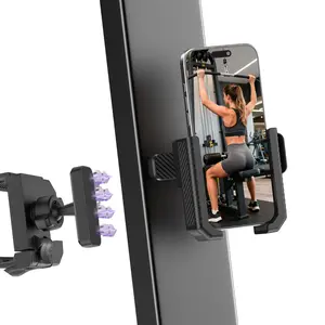 Magnetic Phone Holder for Gym, 360° Adjustable Strong Magnet Mount for Home Gym, Fitness Equipment, Golf Cart & Kitchen Appliance Accessories, Compatible with iPhone & Android 4.7–7"