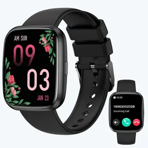 Smart Watches for Men/Women, 1.75" Bluetooth Call, AI Voice Smartwatch, 24/7 Heart Rate Monitor, Blood Pressure/SpO2/Sleep Tracker, IP68 Waterproof, 100+ Sports Fitness Tracker for Android iOS Black Wearable Wristwatch
