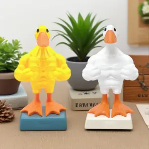 Unique 3D Muscle Duck Statue, Cute Desk Decoration Keychain, Fun Home Decor Gift for Friends, Colleagues & Coworkers, Funny Home Decor