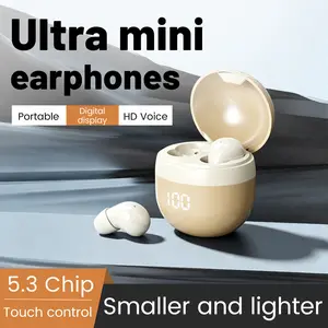 Invisible Mini Earphones Wireless Bluetooth, Thin Mini Concealed Work Earphones, Small Earphones, Invisible Sleep Wireless Earphones IPX5 Waterproof Small Earcanal