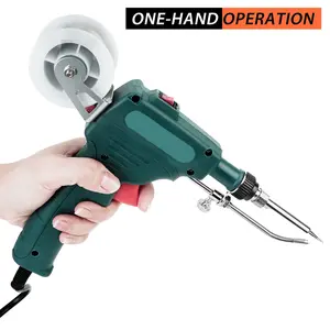 5-in-1 60W Soldering Iron Gun Kit, Hand-held Automatic Welding Tool with Bracket and Desoldering Pump for Circuit Board Repair