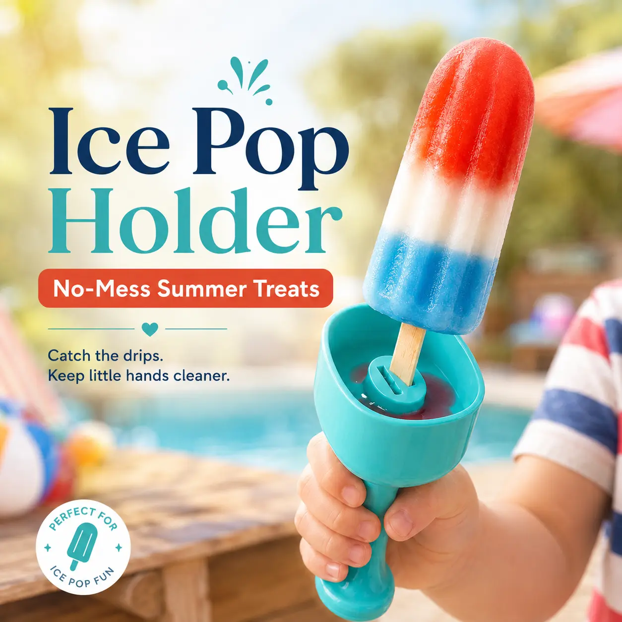 Ice Pop Holder Set of 2 | No Mess Drip Catcher | Kids Ice Pop Holder