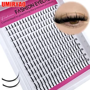 240pcs Spikes Manga Lashes Clusters Extensions Anime Lash Clusters Spiky Eyelash Individuals 10-20MM Long Cluster Eyelash Extensions DD/D-Curly Fairy Individual Cluster Lashes Pack Natural False Eyelashes