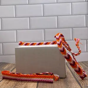 Lesbian (WLW) Chevron Pride Friendship Bracelet - High-Quality Cotton Embroidery Floss, Adjustable Sliding Knot, LGBTQ+ Support Fashion Accessory