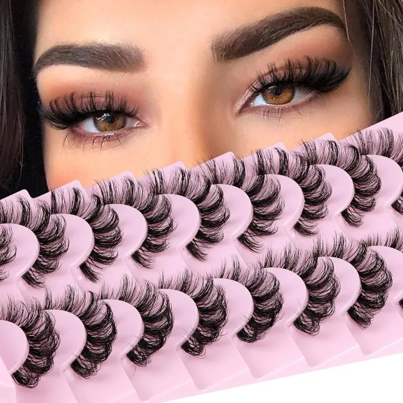 9 pairs of false eyelashes, Volumized false eyelashes, transparent stem eyelashes, natural eyelashes, High Quality Eyelashes, explosive Russian striped D-roll eyelashes, extended striped eyelashes, Eyelash Extension, Eyelash Falsies, Volume Focused Lashes