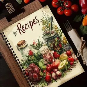 Cross-Border A5 Spiral Recipe Book Planner Personalized Notebook Kitchen Helper Coil, Customizable Cooking Journal, Essential Kitchen Accessory